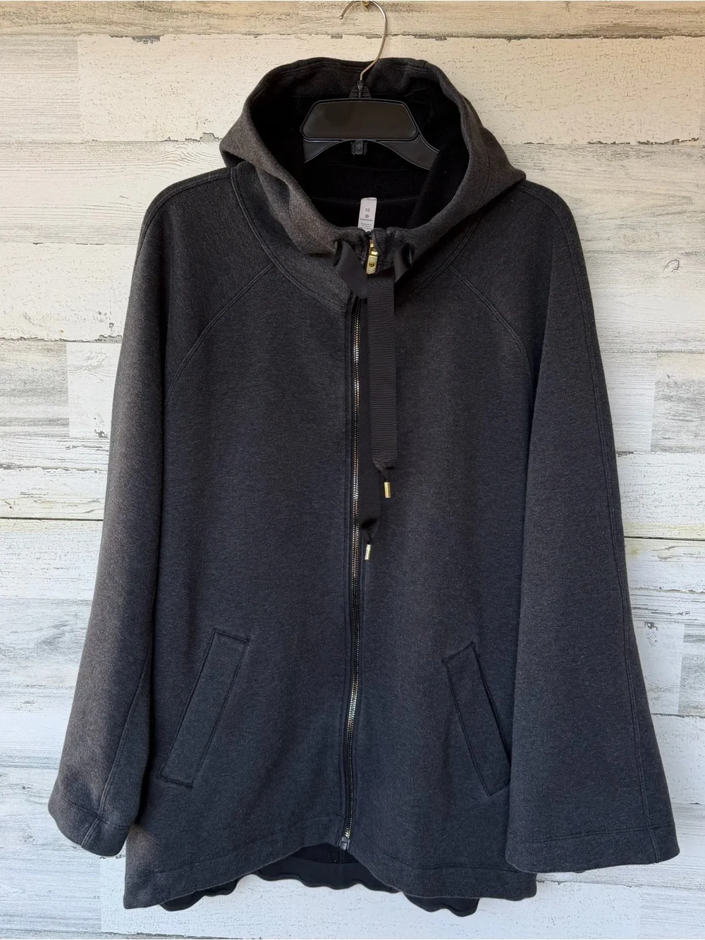 Lululemon Principal Dancer Hoodie Heathered Black Jacket Womens 10 Excellent
